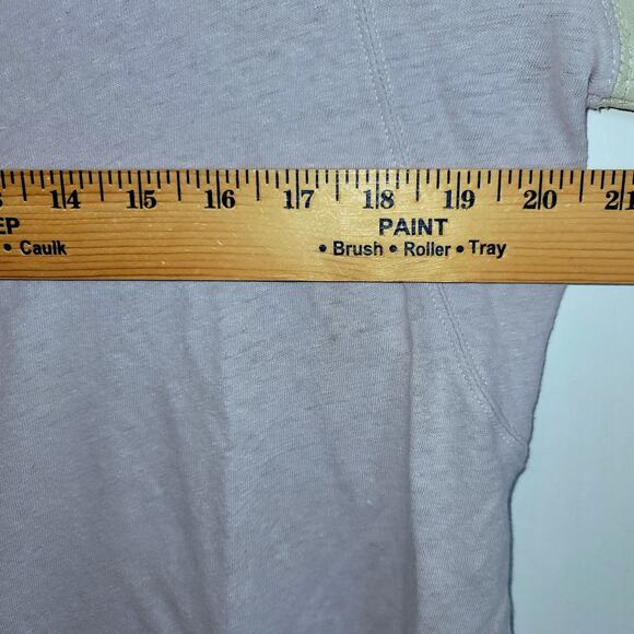 We The Free People Game Time Henley Top Long Sleeve Large Lavender Arm Stripes - Picture 13 of 14